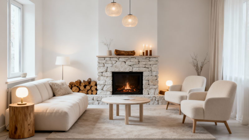 Камин в маленькой гостиной: 7 решений для квартир и компактных домов