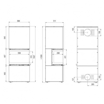 Печь камин Defro Home Intra XSM C VER Compact 1, 8 кВт