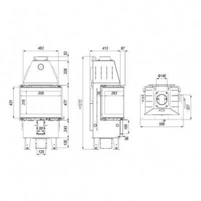 Топка Defro Home Intra SM C, 10 кВт, 753/477/337мм Топка Defro Home Intra SM C, 10 кВт, 753/477/337мм