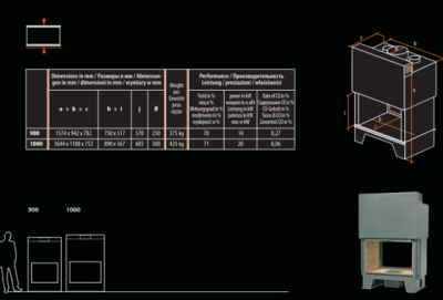 Каминная топка Totem Recto Verso Frontal 1000