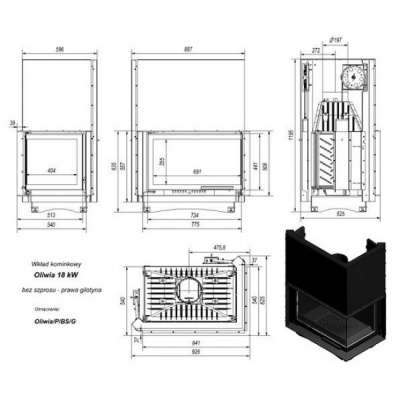Каминная топка Kratki Oliwia P BS G