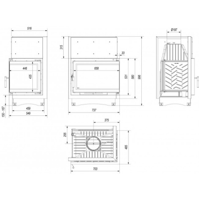 Каминная топка Kratki ZUZIA ECO P BS DECO Каминная топка Kratki ZUZIA ECO P BS DECO