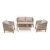 Лаунж-зона 4SIS Диего 4-местная, со столиком Канны цвета дуб, основание дуб, роуп бежевый