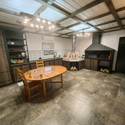 Барбекю зона с мангалом и помпейской печью. Доп модуль шкаф. Индивидуальный проект