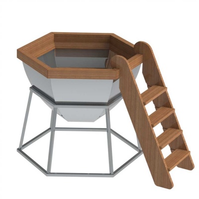 Банный чан 6 граней на подставке AISI 304