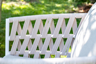 Лаунж-зона 4SIS Диего 4-местная, каркас алюминиевый белый, роуп бежевый