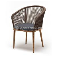 Стул из роупа 4SIS Марсель,Основание дуб, роуп темно-серый, ткань темно-серая 027