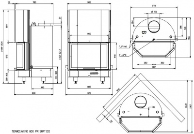 Каминная топка LaNordica Termo Camino 800 Prismatico