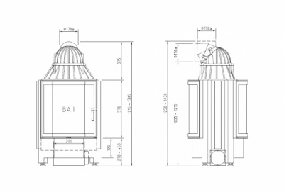 Каминная топка Schmid Pano FD 5557 (туннельная версия)