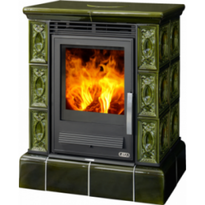 Печь-камин ABX Helvetia LP, с чугунной топкой, с кафельным цоколем (зеленый) Печь-камин ABX Helvetia LP, с чугунной топкой, с кафельным цоколем (зеленый)