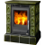 Печь-камин ABX Helvetia LP, с чугунной топкой, с кафельным цоколем (зеленый)