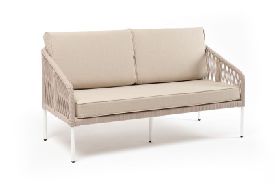 Диван 4SIS Канны 2-местный из роупа Цвет: Белый муар, бежевый