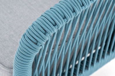 Диван 4SIS Канны 2-местный из роупа Цвет: светло-серый RAL7035 шагрень, бирюзовый, светло-серый