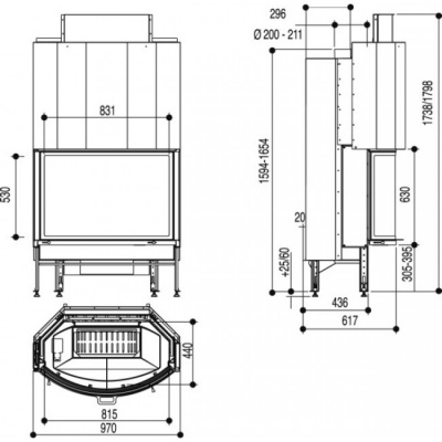 Каминная топка Supra Diademe 511 B Pack N