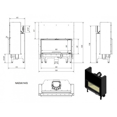 Каминная топка Kratki Nadia 14 G (гильотина) Каминная топка Kratki Nadia 14 G (гильотина)