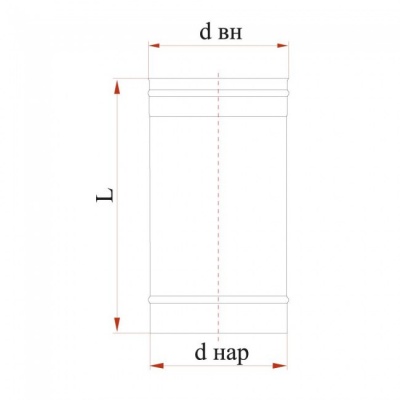 Труба Дымок 0.8 мм, L = 250 мм, d=200 мм