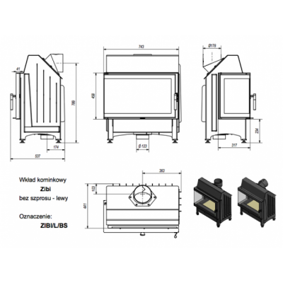Каминная топка Kratki Zibi L BS (угловое стекло слева) Каминная топка Kratki Zibi L BS (угловое стекло слева)