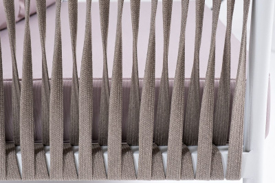 Правый модуль 4SIS Касабланка из роупа, каркас алюминий светло-серый муар, роуп серо-коричневый\, ткань бежевая 052 Правый модуль 4SIS Касабланка из роупа, каркас алюминий светло-серый муар, роуп серо-коричневый\, ткань бежевая 052