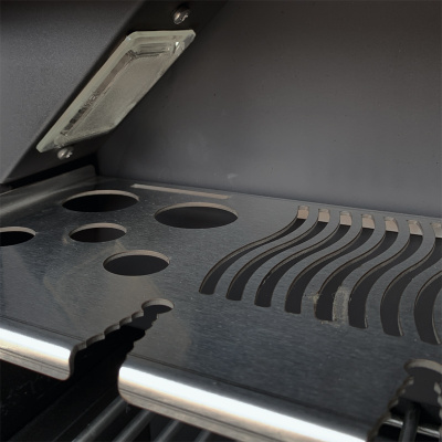 Газовый гриль B-Fire Bizon Premium 2 (2 столика + тележка 55 см.), черный