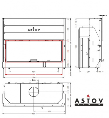 Каминная топка АСТОВ ПС 15057