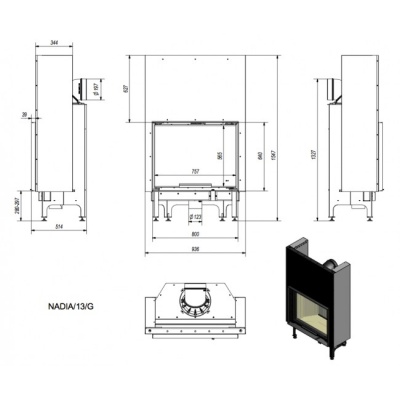 Каминная топка Kratki Nadia 13 G Каминная топка Kratki Nadia 13 G
