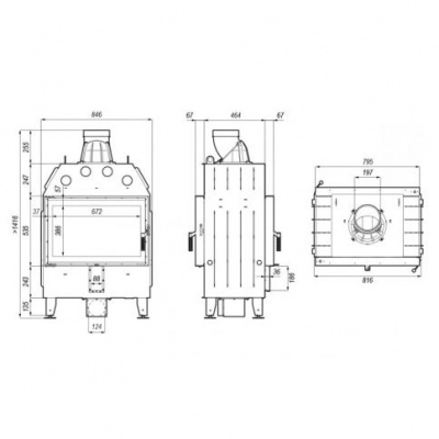 Топка Defro Home Intra ME T, 13кВт, 816/535мм, туннель Топка Defro Home Intra ME T, 13кВт, 816/535мм, туннель