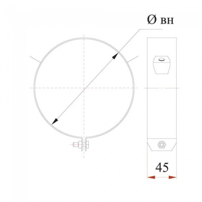 Хомут под растяжки Дымок 0.5 мм, d=300 мм Хомут под растяжки Дымок 0.5 мм, d=300 мм