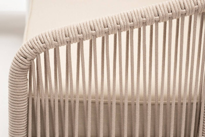 Модульная угловая лаунж-зона 4SIS Канны из роупа, со столом Диего (молочный), цвет бежевый