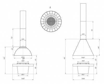 Центральный камин Fireline Dome Glass