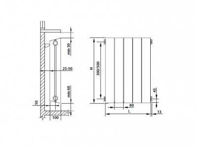 Радиатор Royal Thermo PianoForte 500 Noir Sable - 8 секц.