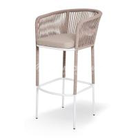 Стул барный 4SIS Марсель из роупа Цвет: белый муар, бежевый
