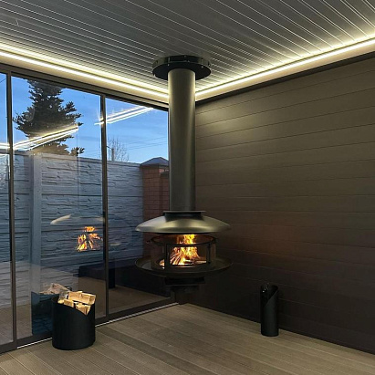 Подвесной камин Fusion с сеткой от искр