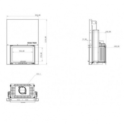 Каминная топка Echa Tech Font/700/G 14 кВт, гильотина