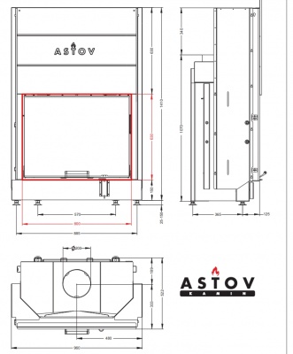 Каминная топка АСТОВ ПС 8063