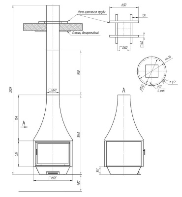 Подвесной камин 4base