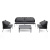 Лаунж-зона 4SIS Милан 5-местная из роупа, каркас алюминиевый серый, роуп темно-серый Лаунж-зона 4SIS Милан 5-местная из роупа, каркас алюминиевый серый, роуп темно-серый