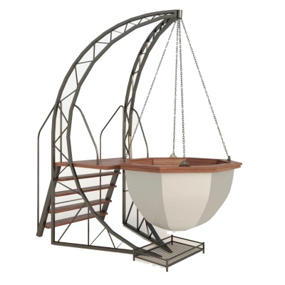 Банный чан 8 граней на подвесе полумесяцем