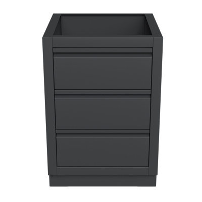 Тумба с тремя выдвижными ящиками и фальш-панелью 850 Черная