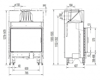 Каминная топка Austroflamm 75x57 K