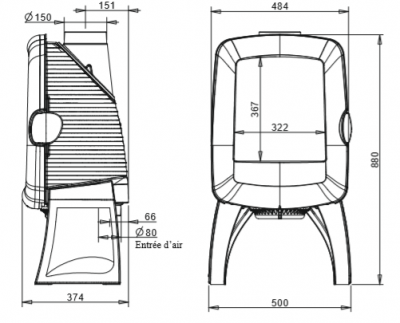 ПЕЧЬ-КАМИН Invicta ELO M BLANC