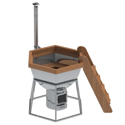 Банный чан 6 граней на подставке с печью AISI 430