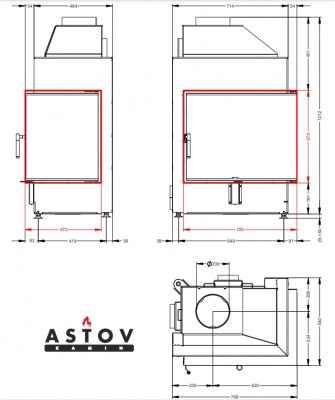 Каминная топка АСТОВ П2С 700