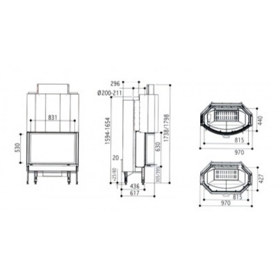 Каминная топка SUPRA Diademe 531 B N