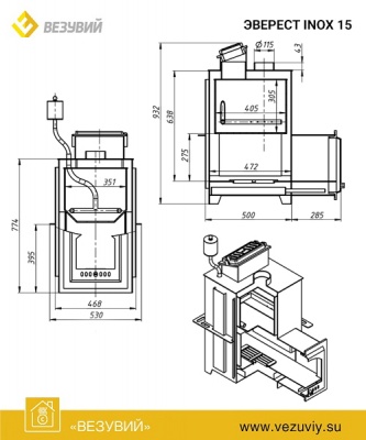 Печь для бани из нерж. стали Эверест INOX 15 (210)