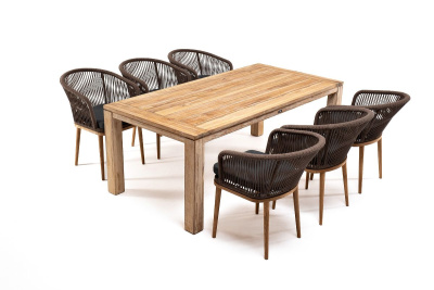 Обеденная группа 4SIS Мадейра 6-местная со стульями Марсель Цвет: коричневый