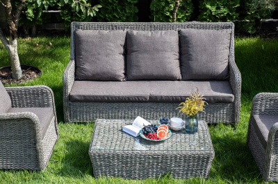 Диван 4SIS Гляссе трехместный (гиацинт) Цвет: графит Диван 4SIS Гляссе трехместный (гиацинт) Цвет: графит