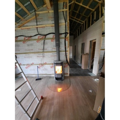 Печь-камин ABX Arden (кафель каштан с верхней плитой)