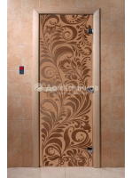 Дверь для саун DoorWood "Хохлома бронза матовая"