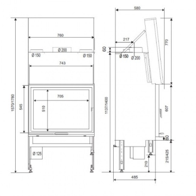 Каминная топка Supra Univers II 201 B Pack PB2 Каминная топка Supra Univers II 201 B Pack PB2