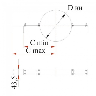 Хомут опорный Дымок 0.5 мм с изоляцией, d=300 мм